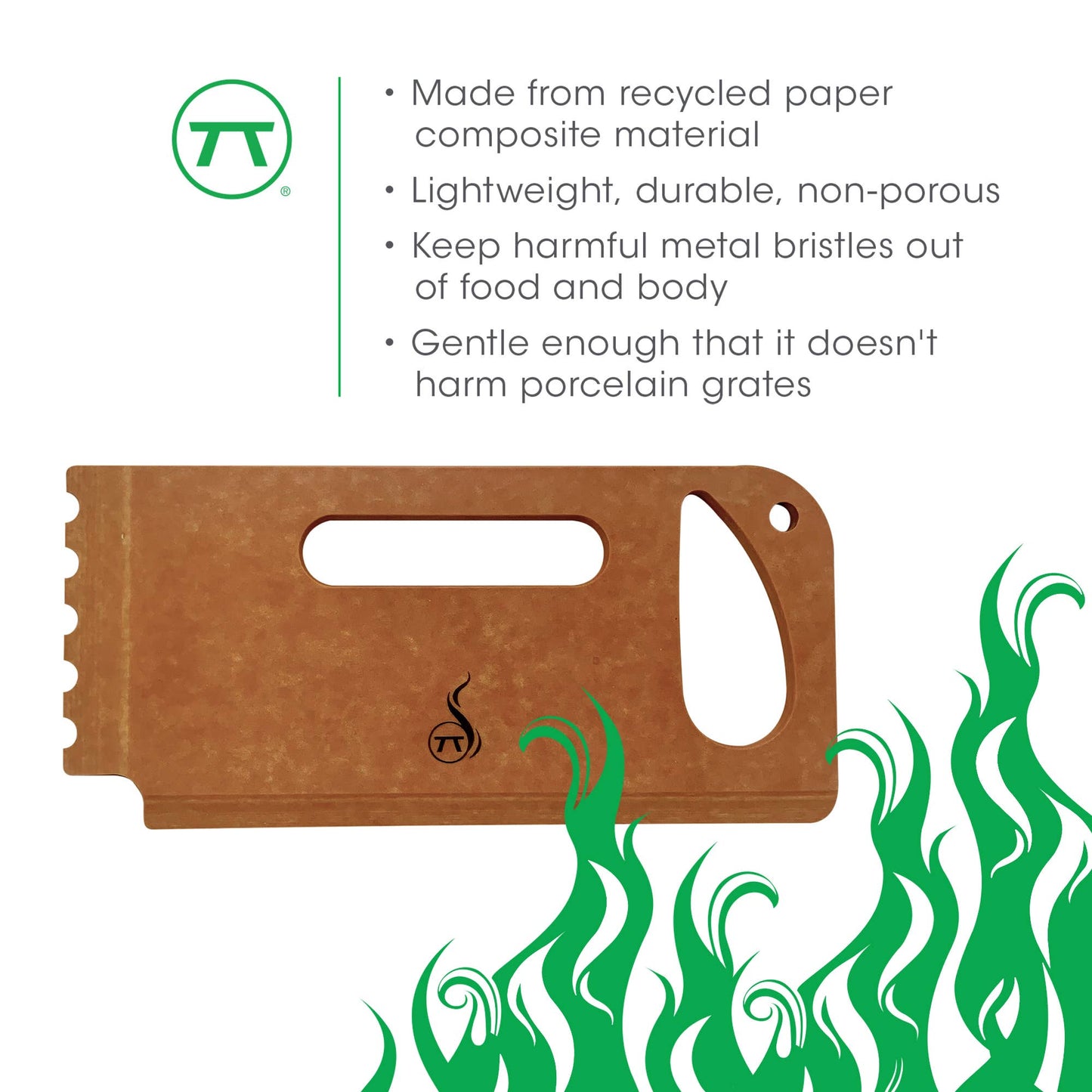 Outset Grill Grate Cleaner, Verde, 10.25" x 4.75" x 0.25"