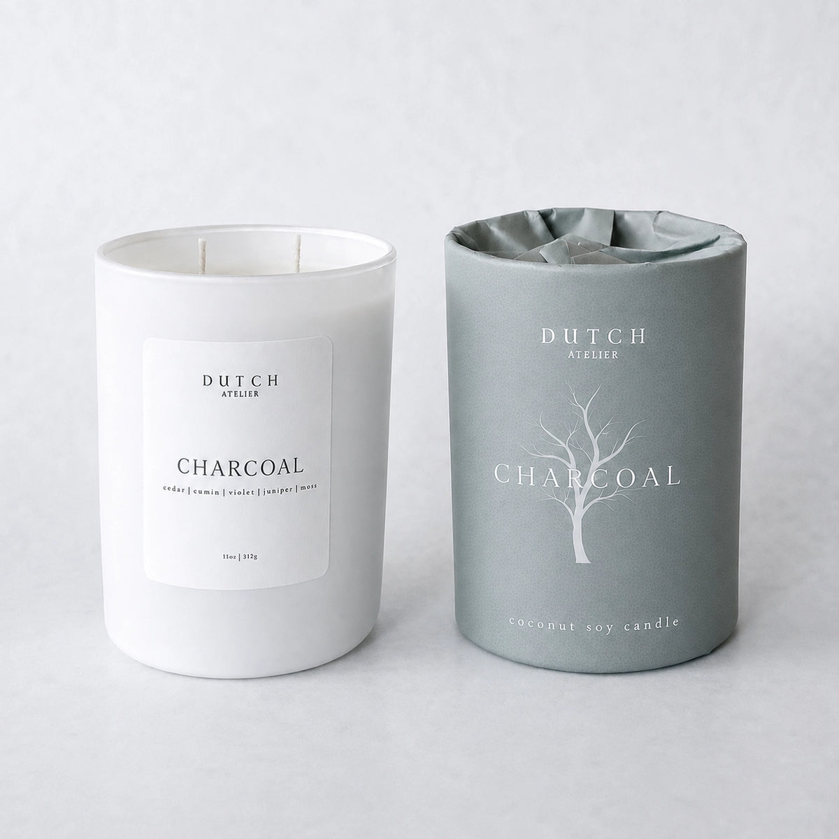 The Dutch Atelier: Charcoal 11 oz Candle