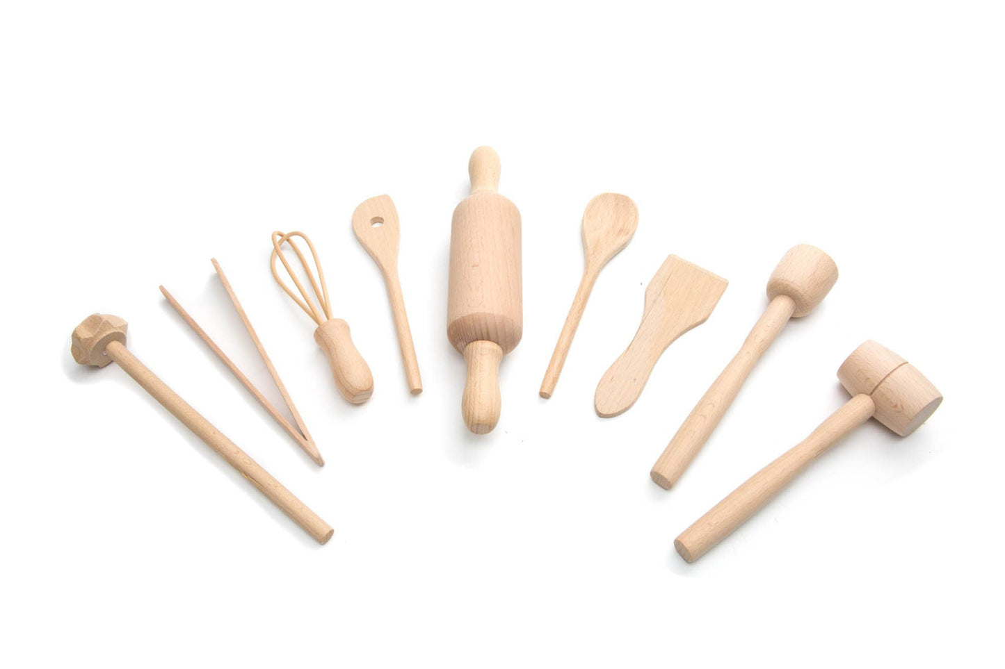 Kids Wooden Kitchen Tools Set, 9-Pieces