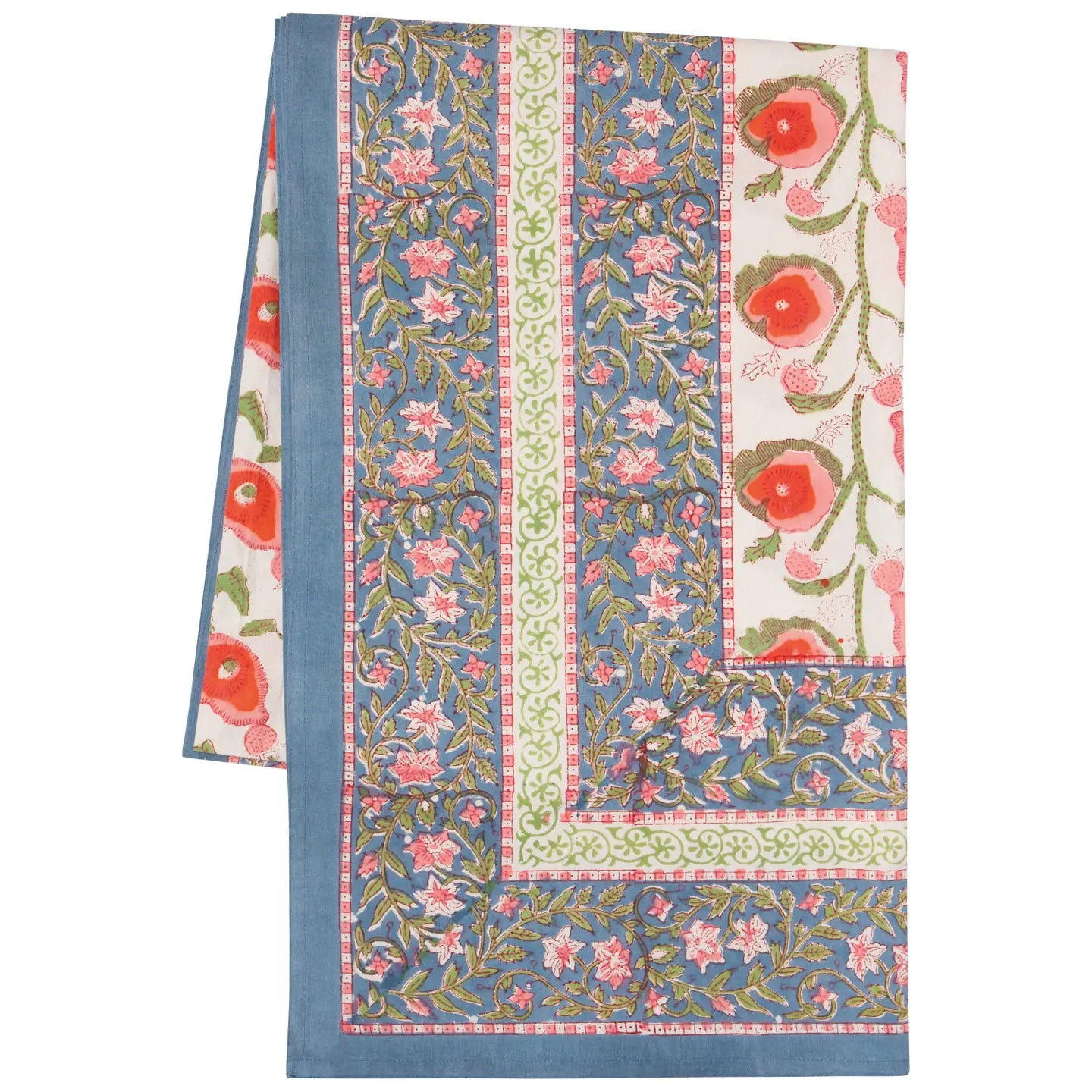 Poppy Block Print Tablecloth 90x60