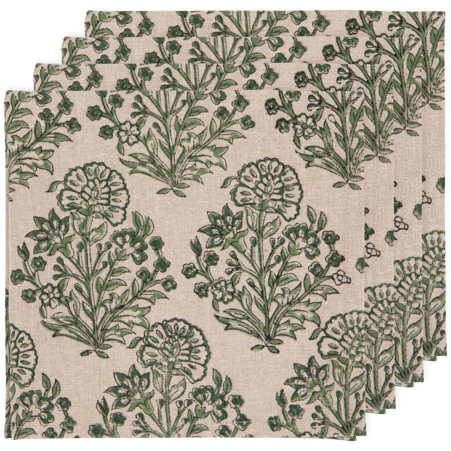 Viridian Block Print Napkin Set of 4