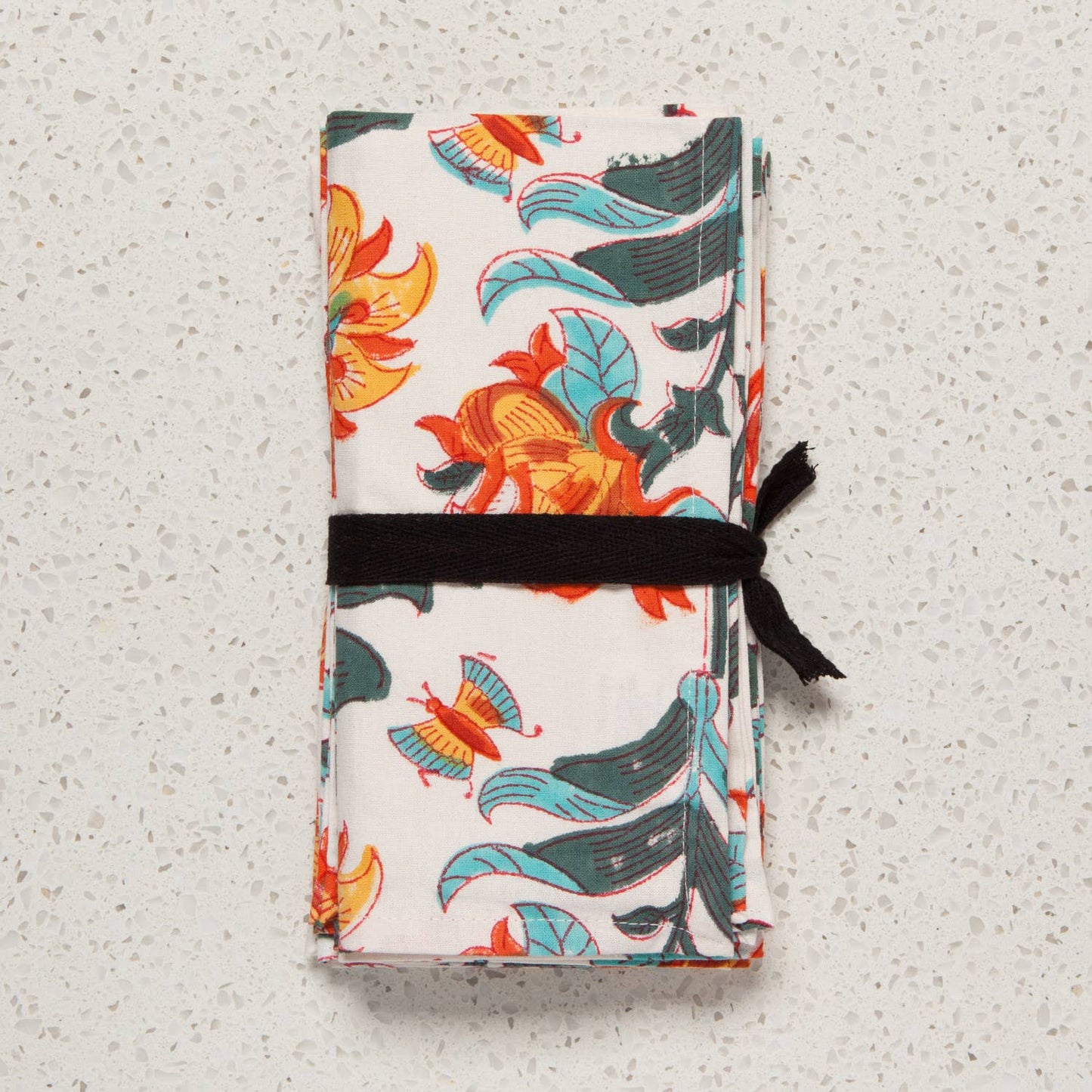 Heirloom Marigold Block Print Napkins Set of 4