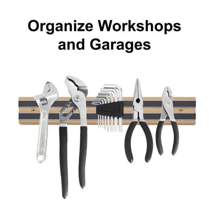 HIC Kitchen Magnetic Knife And Tool Storage Bar, Wood