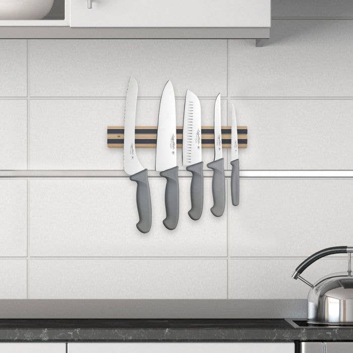 HIC Kitchen Magnetic Knife And Tool Storage Bar, Wood