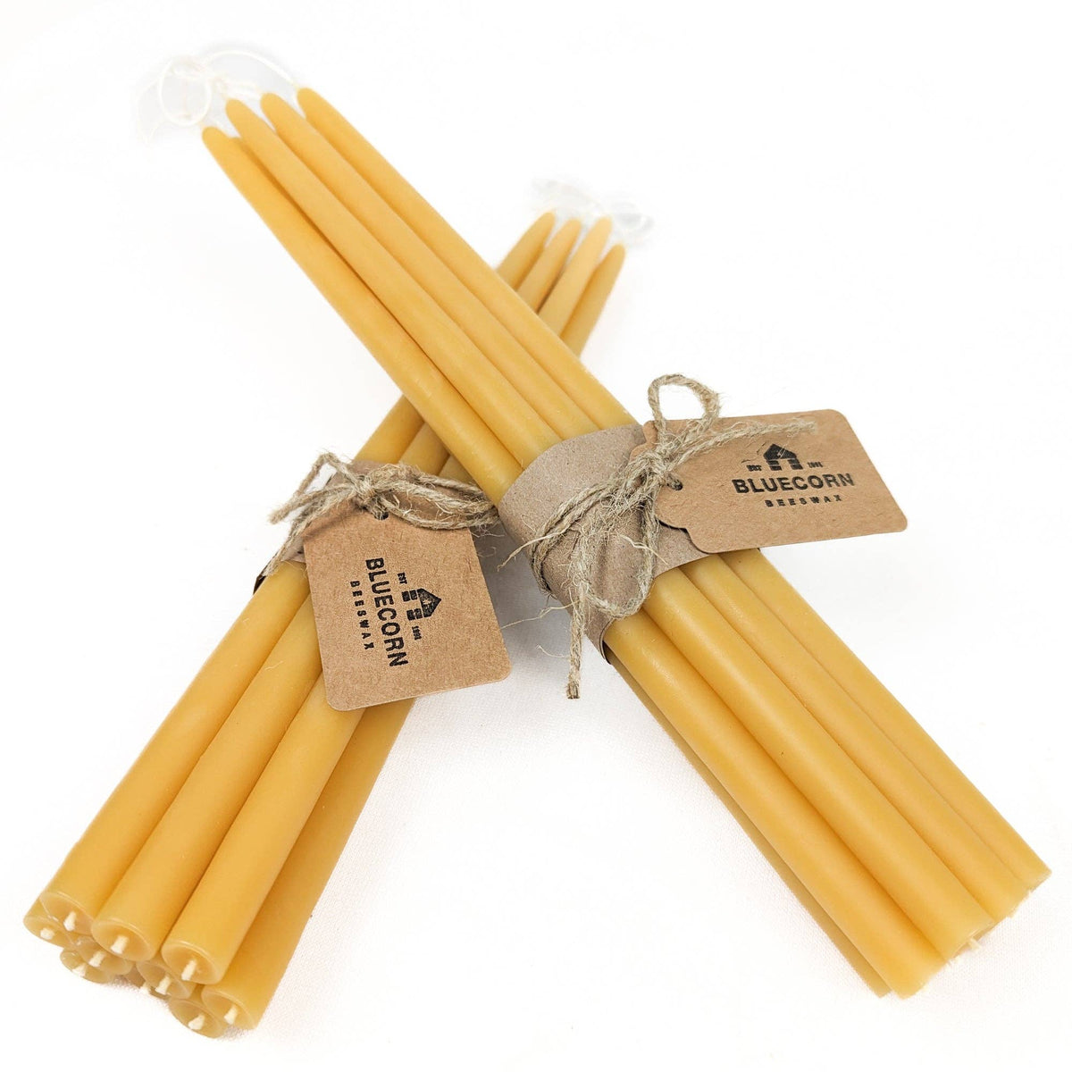 Pair of Hand-Dipped Thin Beeswax Tapers
