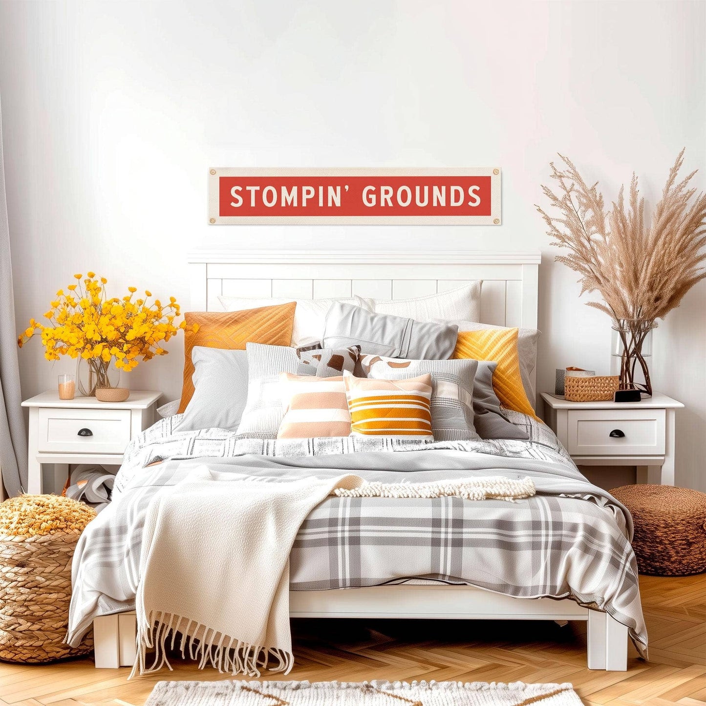 Stompin' Grounds Felt Sign Banner