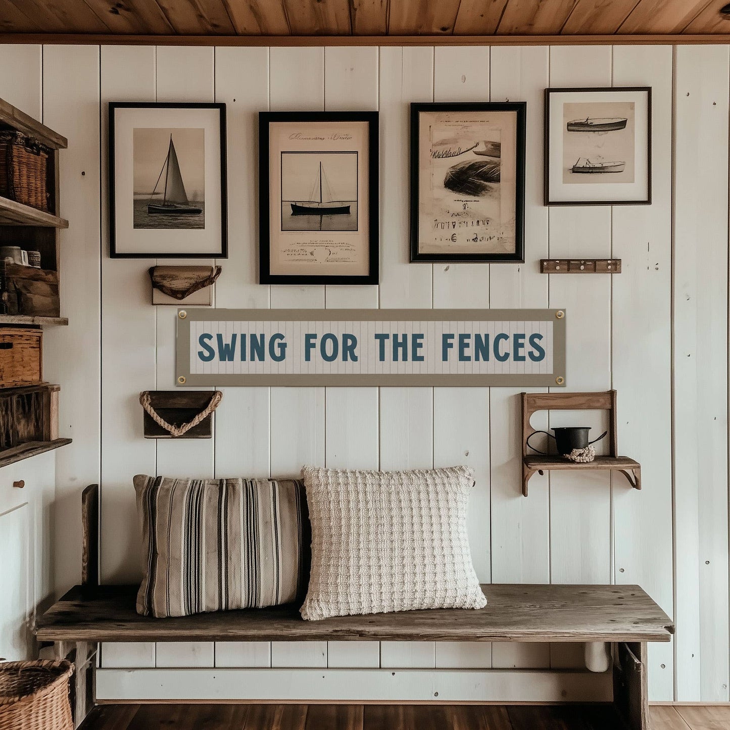 Swing For The Fences Felt Sign Banner