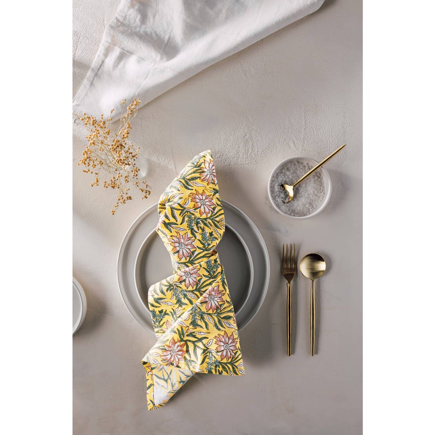Heirloom Clematis Block Print Napkins Set of 4
