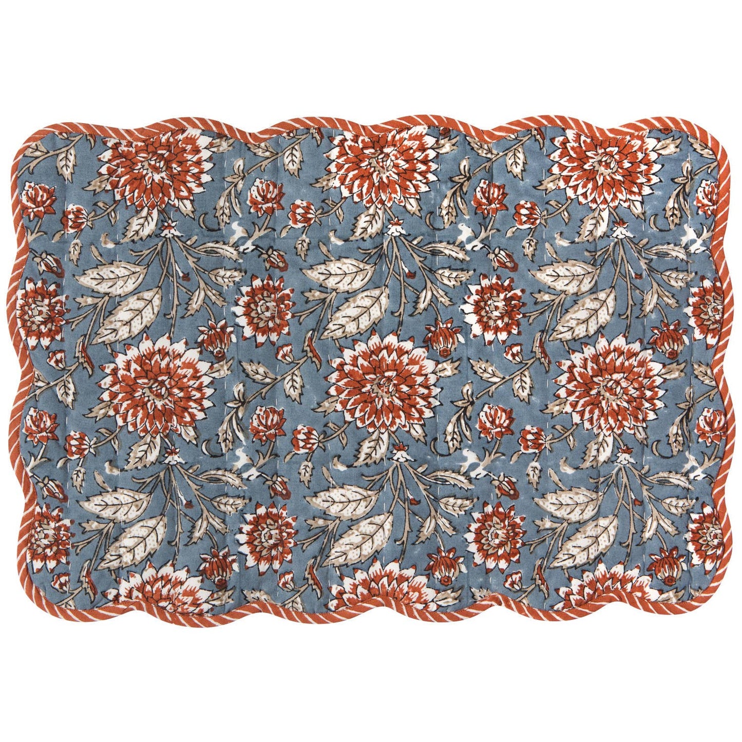 Dahlia Block Print Kantha Placemat