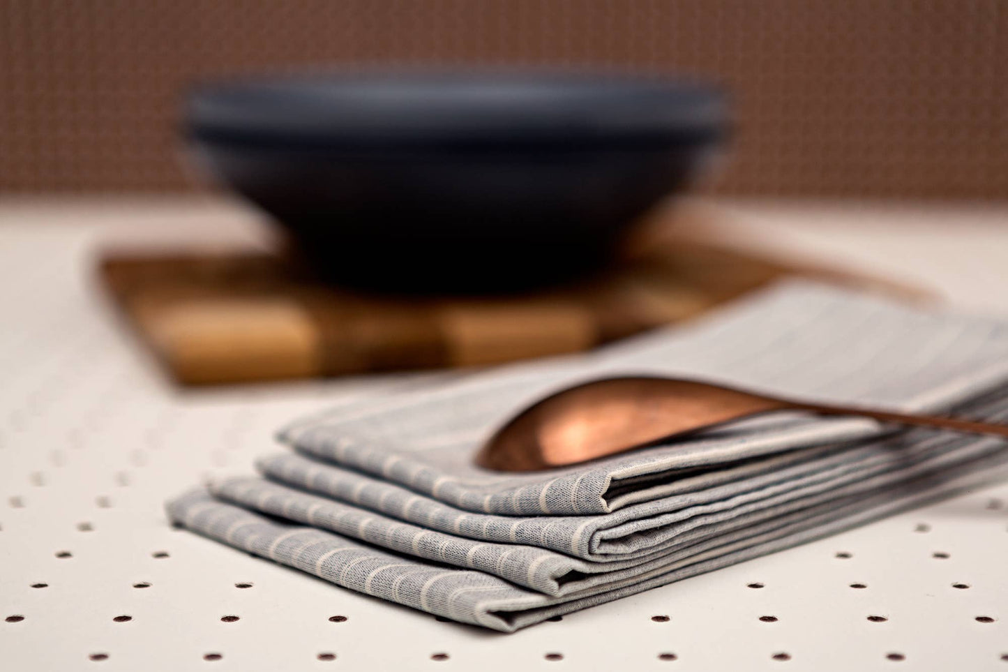 Striped Napkins Blue – Recycled Cotton Set