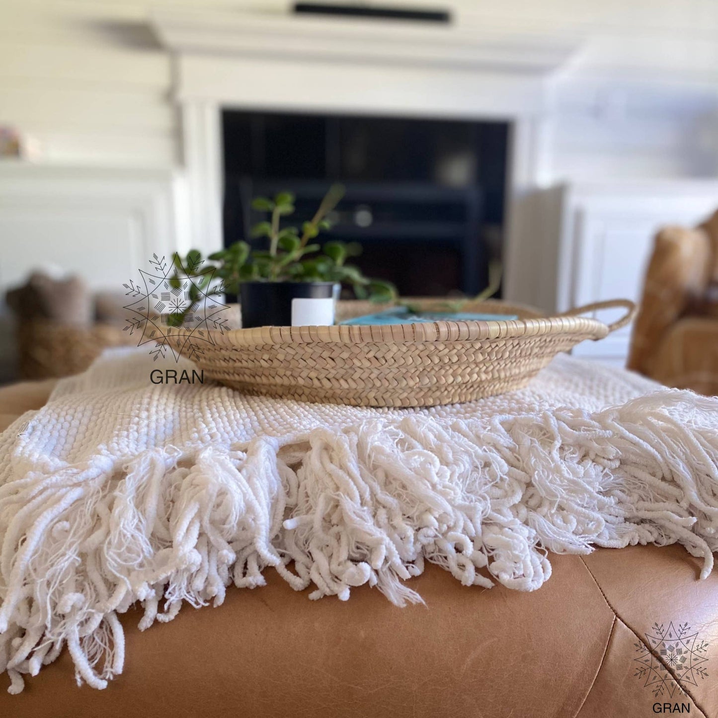 Moroccan Straw Woven Basket