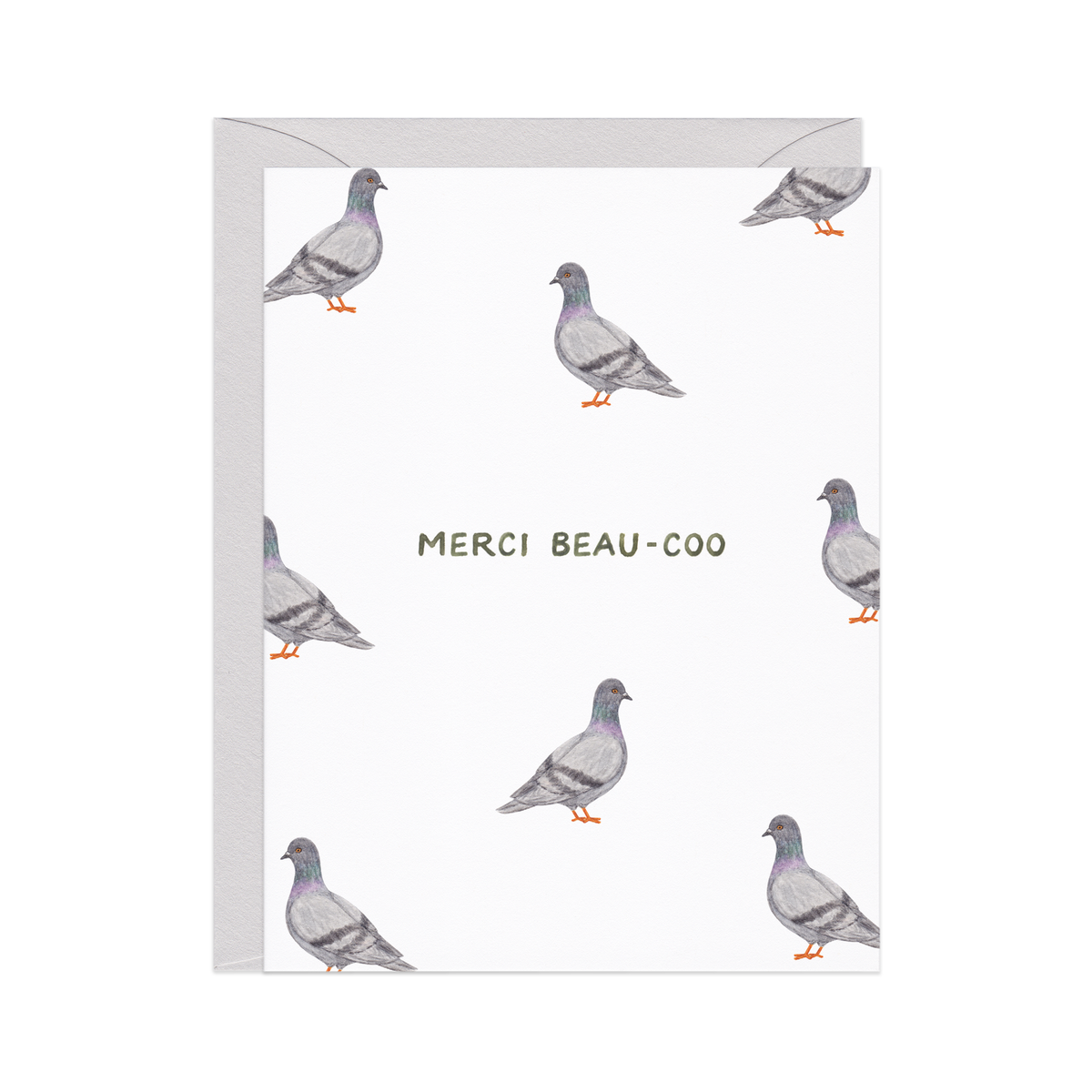 Merci Beau-coo Pigeon — French Pun Thank You Card