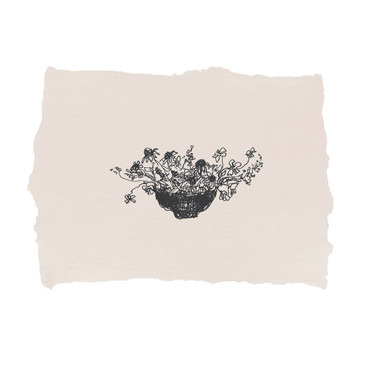 Bowl of flowers art print