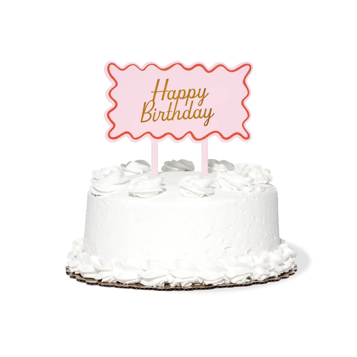 Pink & Red Birthday Acrylic Cake Topper