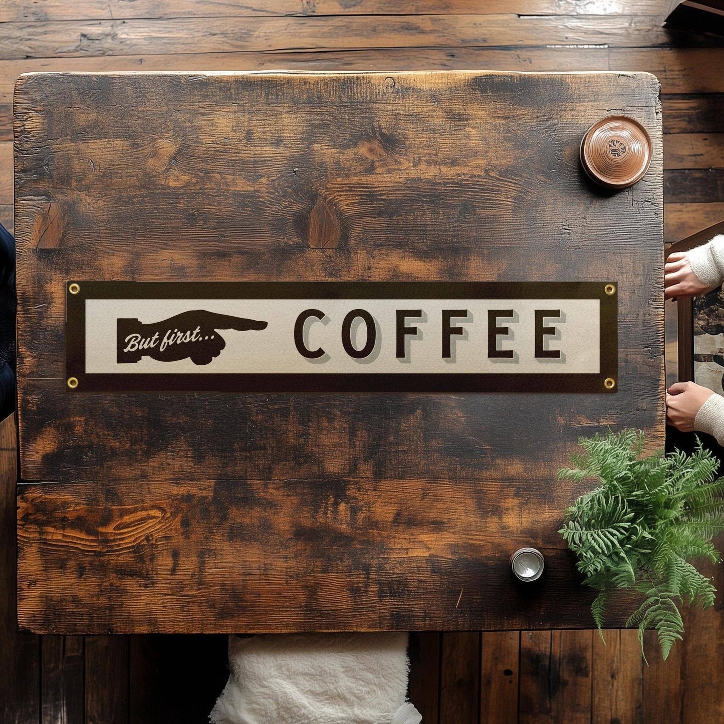 But First, Coffee Felt Sign Banner
