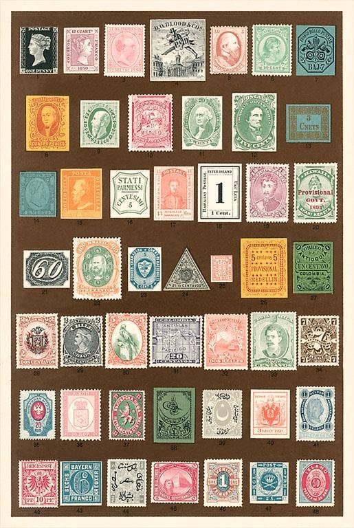 Postcard LT-240 Stamps of the World