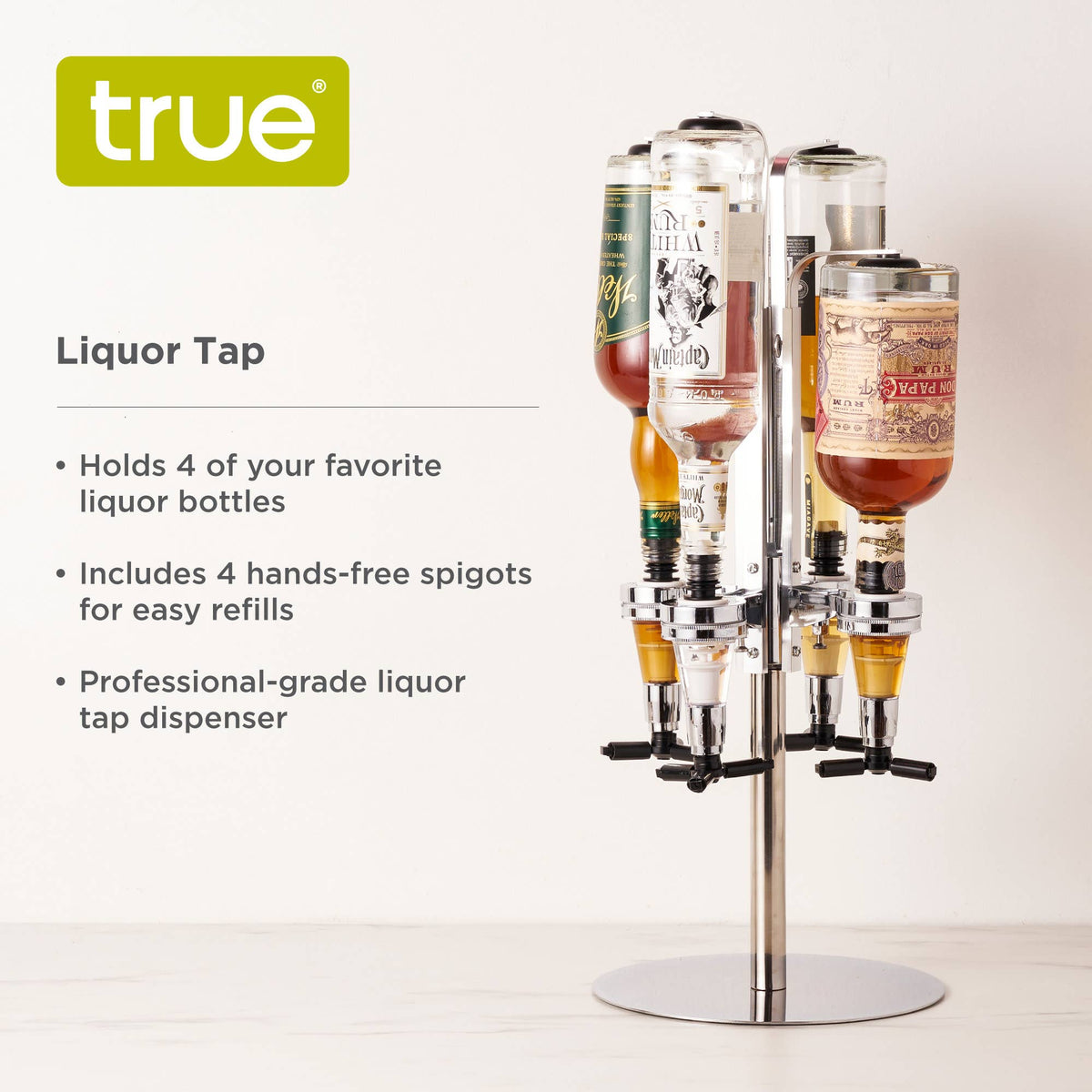Professional Grade 4 Bottle Liquor Tap w Hands Free Spigots