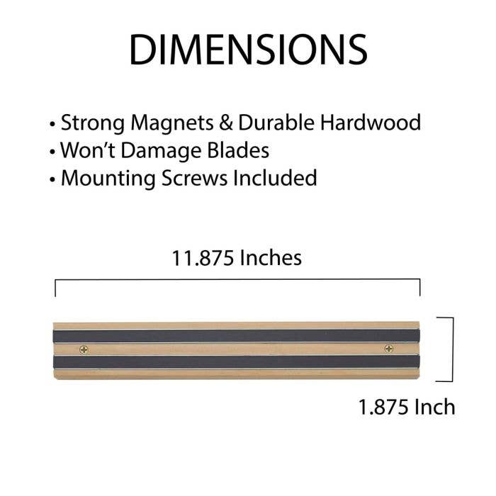 HIC Kitchen Magnetic Knife And Tool Storage Bar, Wood