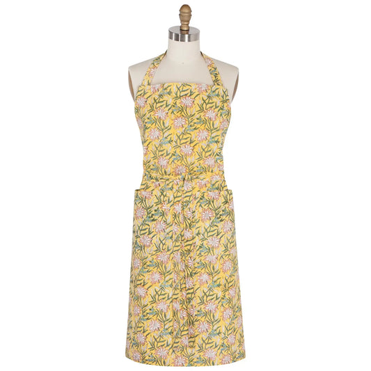 Block Printed Apron - Clematis