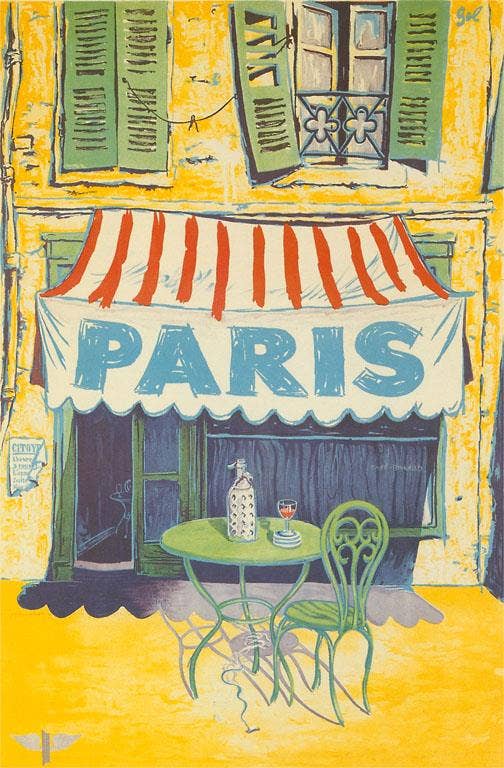 Postcard PS-133 Outdoor Cafe, Paris, France