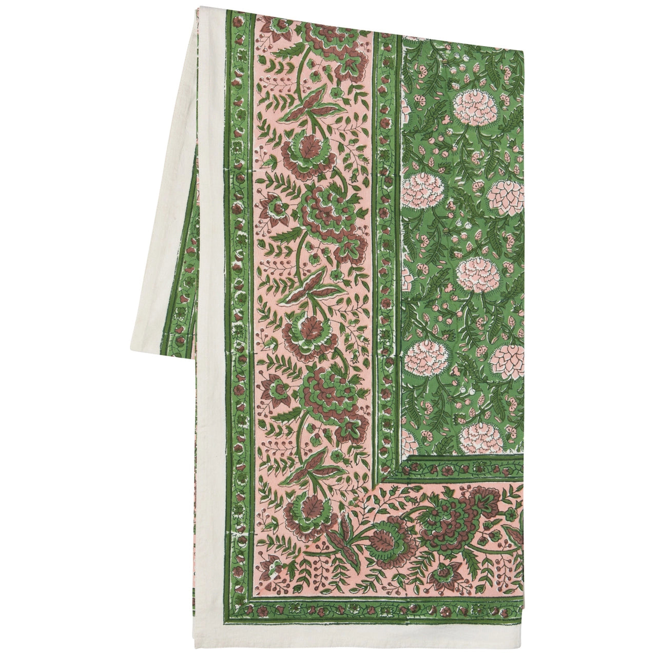 Peony Block Printed Tablecloth - 60x90