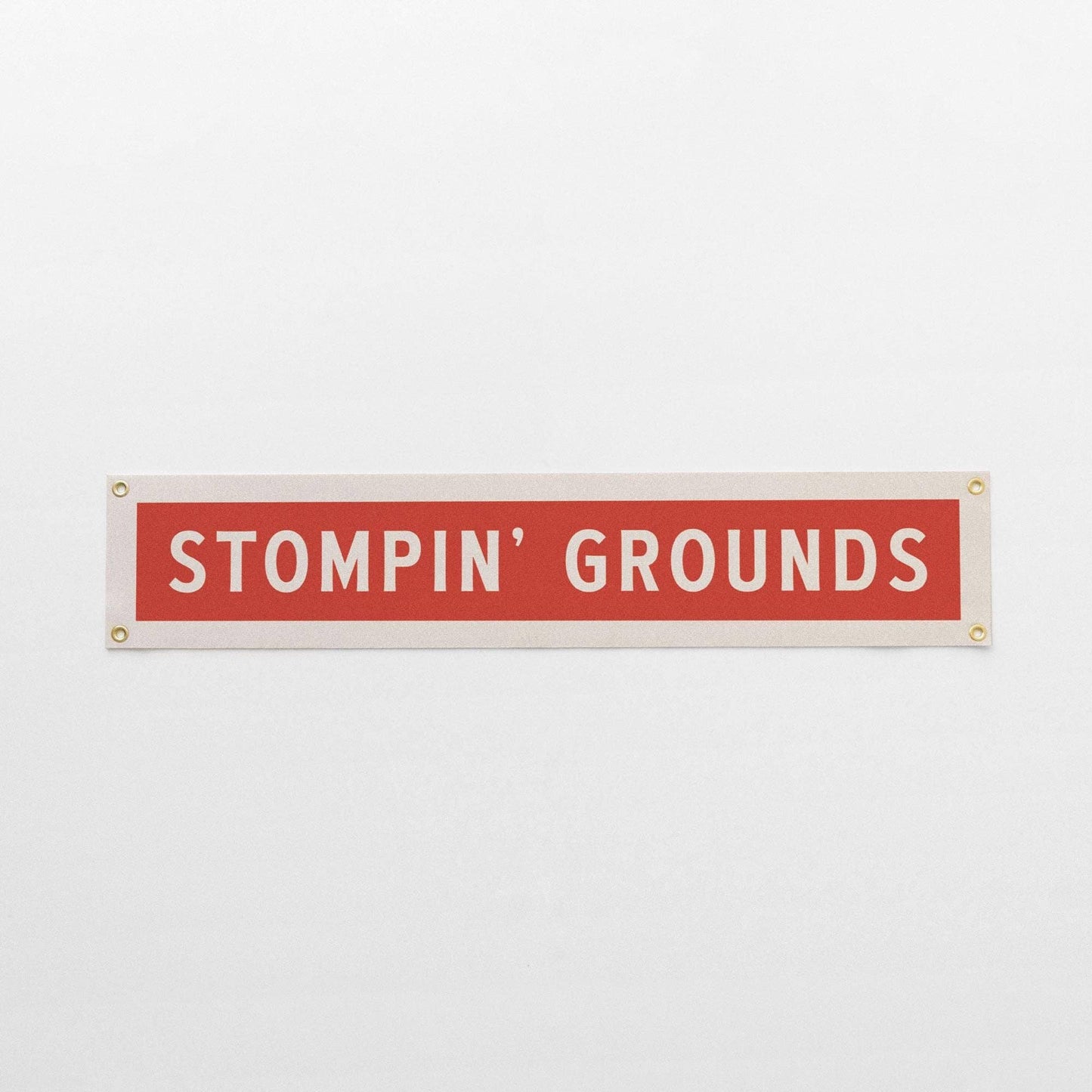 Stompin' Grounds Felt Sign Banner