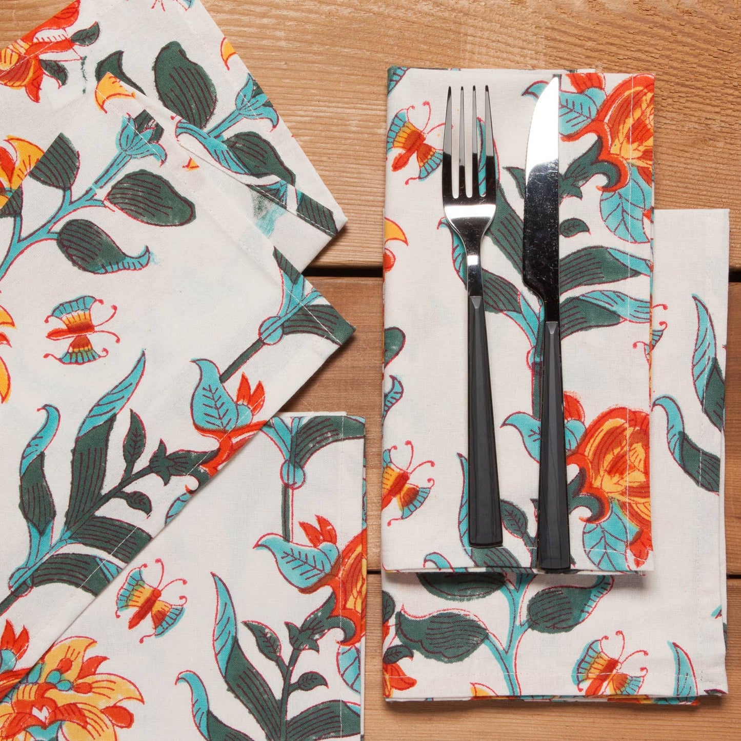 Heirloom Marigold Block Print Napkins Set of 4