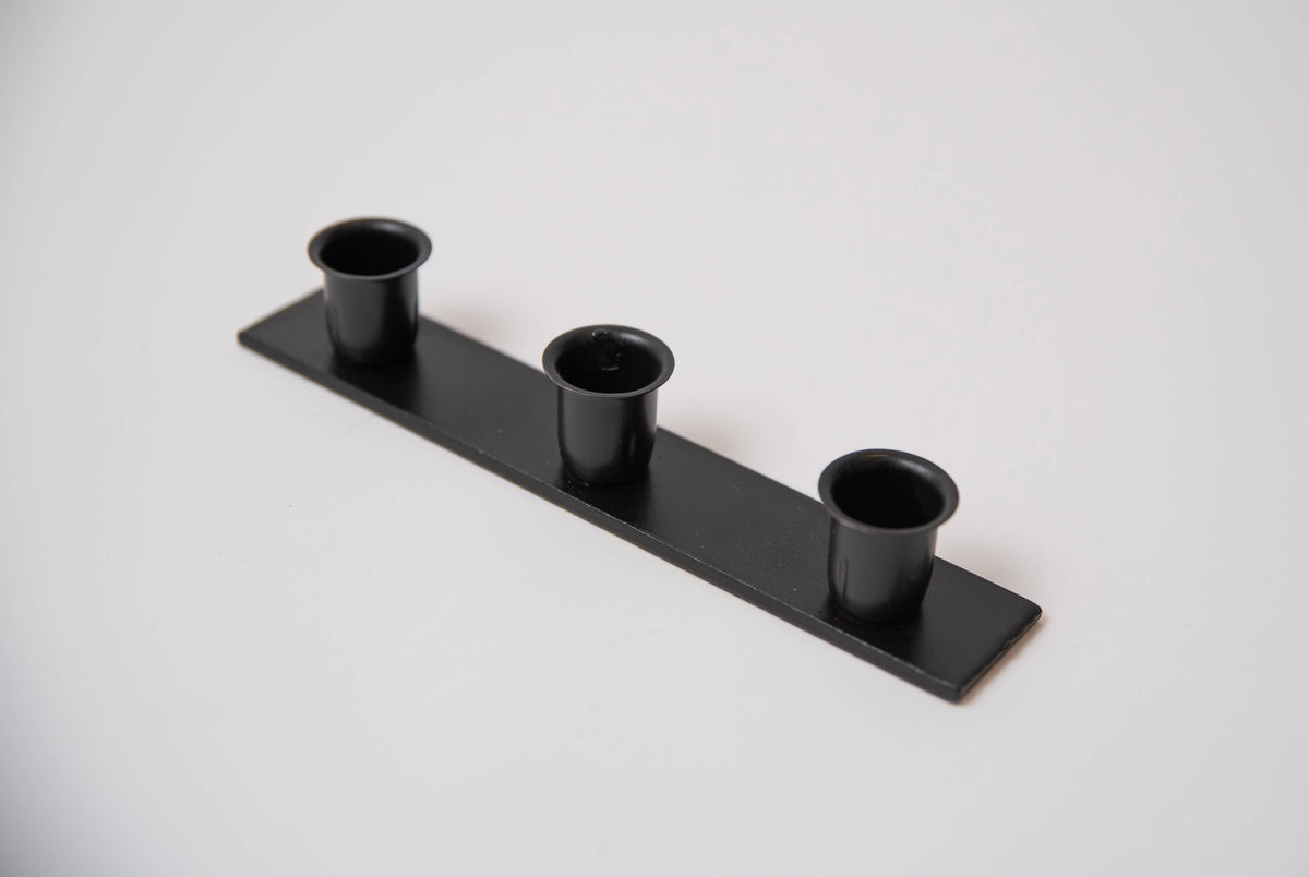 Iron Three Candle Windowsill Taper Holder