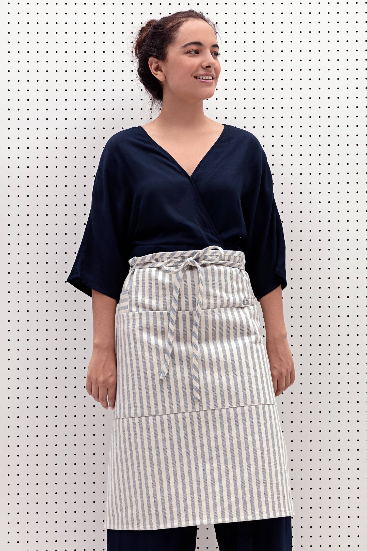 Striped Cotton Bistro Apron – Server, Barista & FOH Use