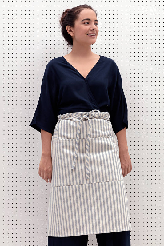 Striped Cotton Bistro Apron – Server, Barista & FOH Use