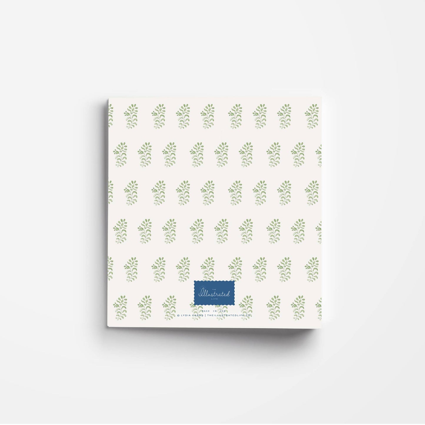 Block Print 3-Ring Recipe Binder in Green