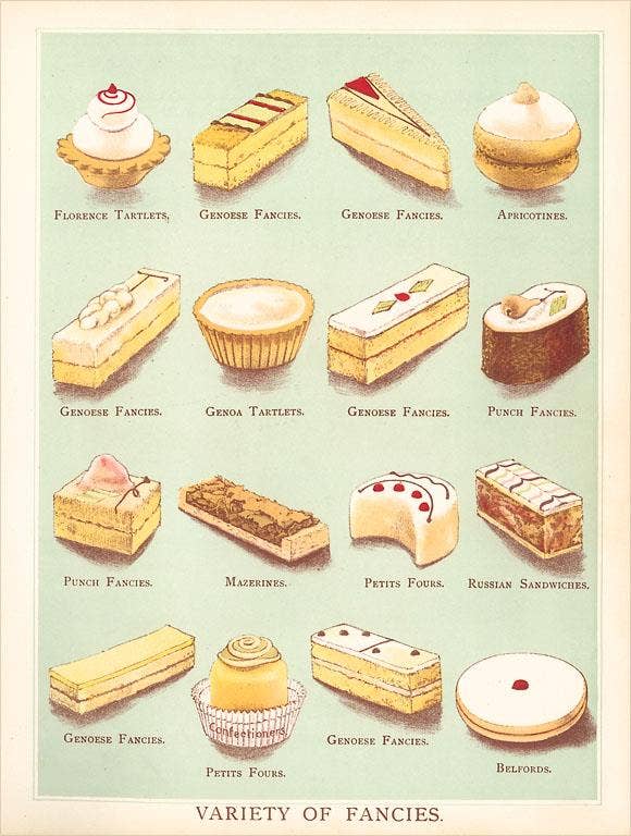 Postcard FO-586 Variety of Fancy Pastries