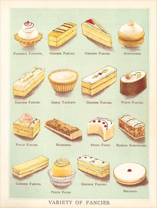 Postcard FO-586 Variety of Fancy Pastries