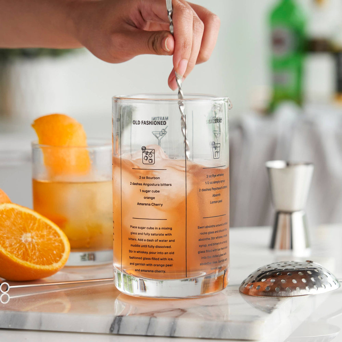 5 Cocktail Recipe Glass Mixing Glass with Heavy Base 17 oz