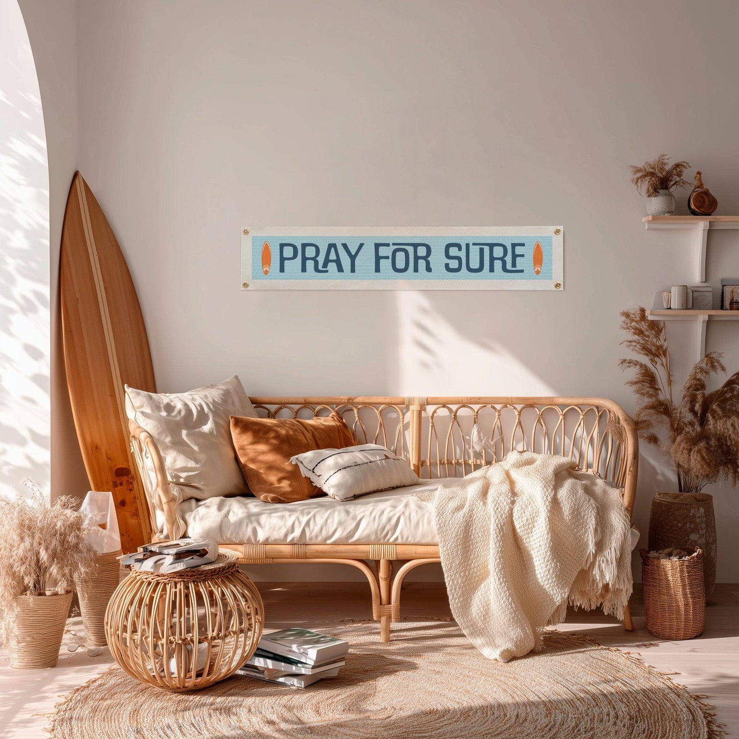 Pray For Surf Felt Sign Banner