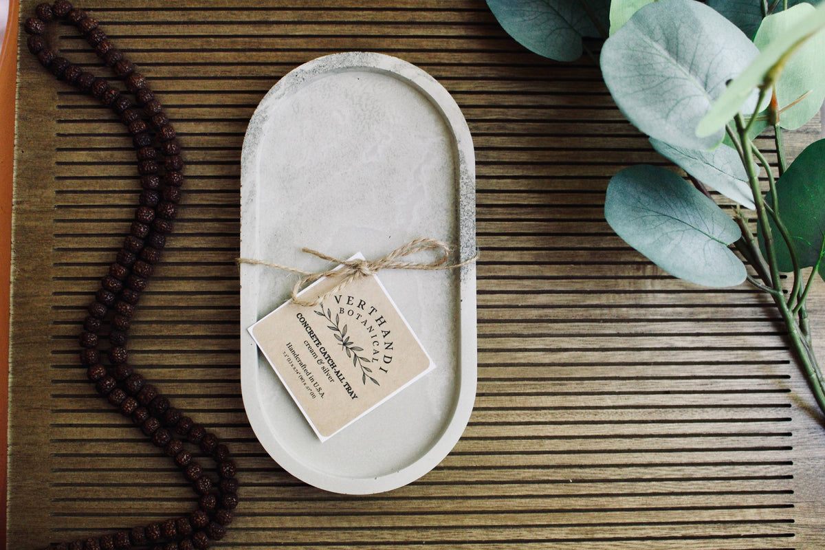 Concrete Oval Trinket Tray