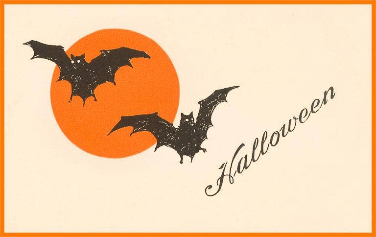 Postcard HW-34 Halloween, Bats