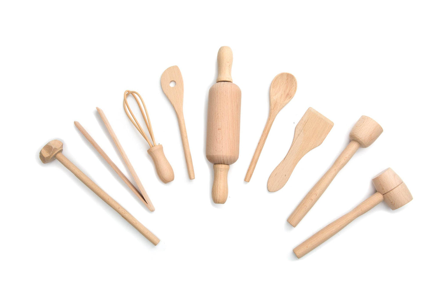 Kids Wooden Kitchen Tools Set, 9-Pieces