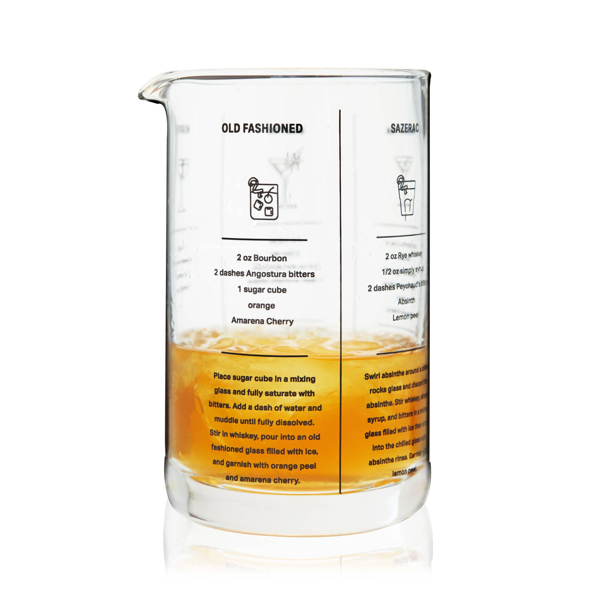 5 Cocktail Recipe Glass Mixing Glass with Heavy Base 17 oz
