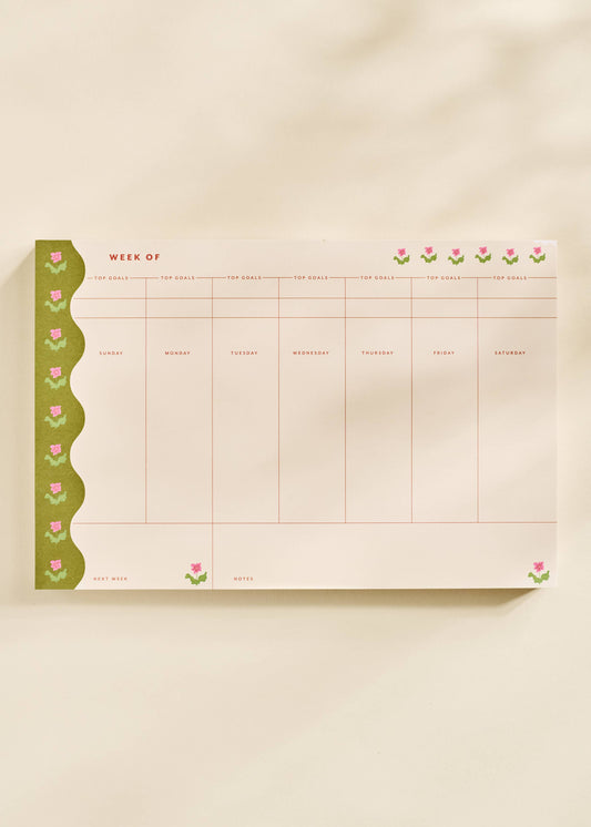 Garden Border Weekly Planner Notepad