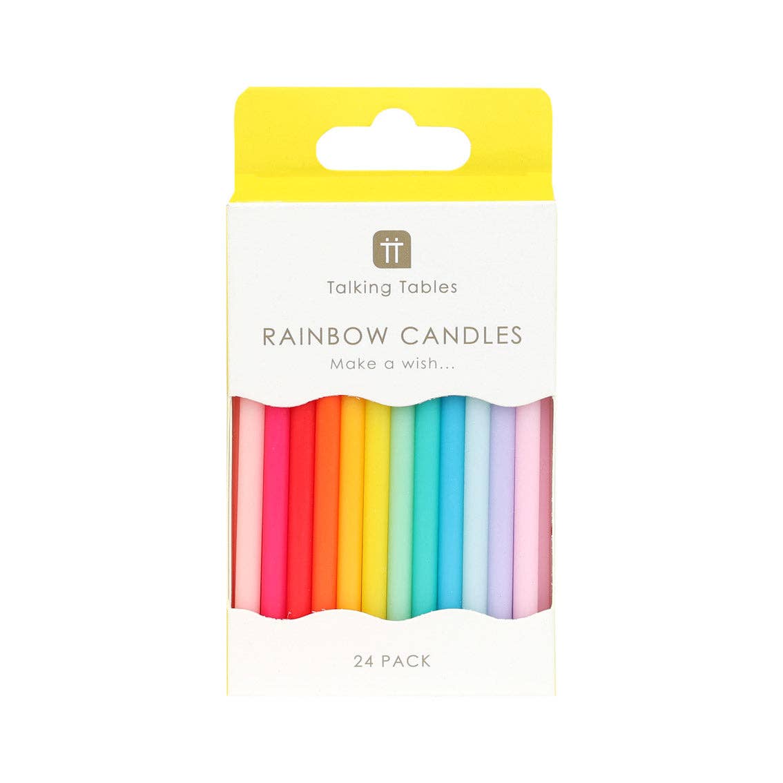 Rainbow Birthday Candles - 24 Pack | Cake Candles |
