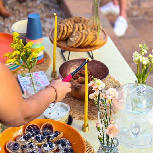 Hand-Dipped Thin Beeswax Tapers (Set of 10)