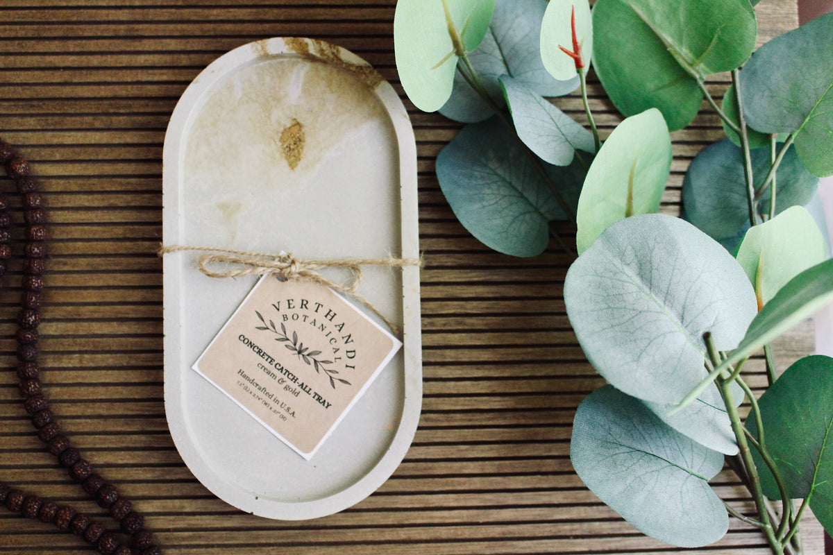 Concrete Oval Trinket Tray