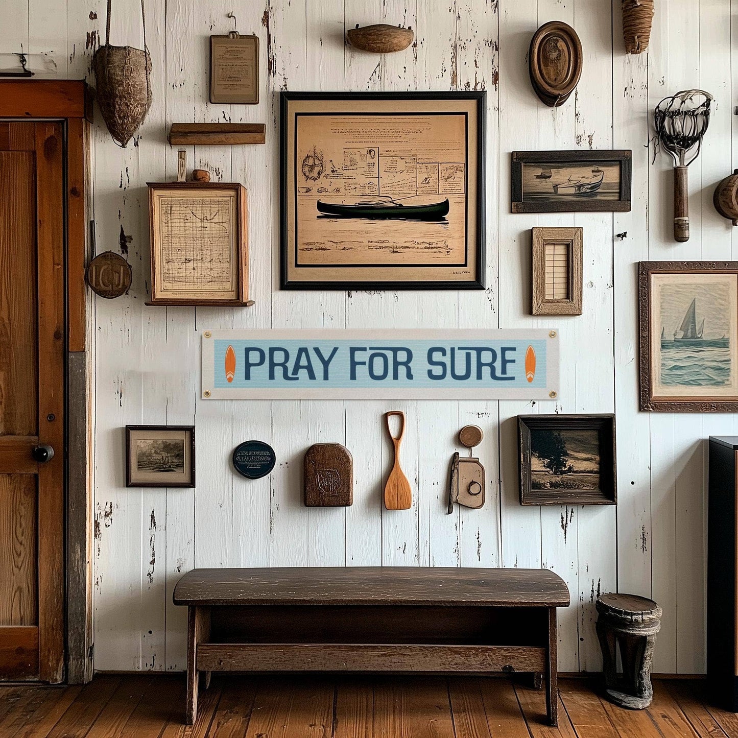 Pray For Surf Felt Sign Banner