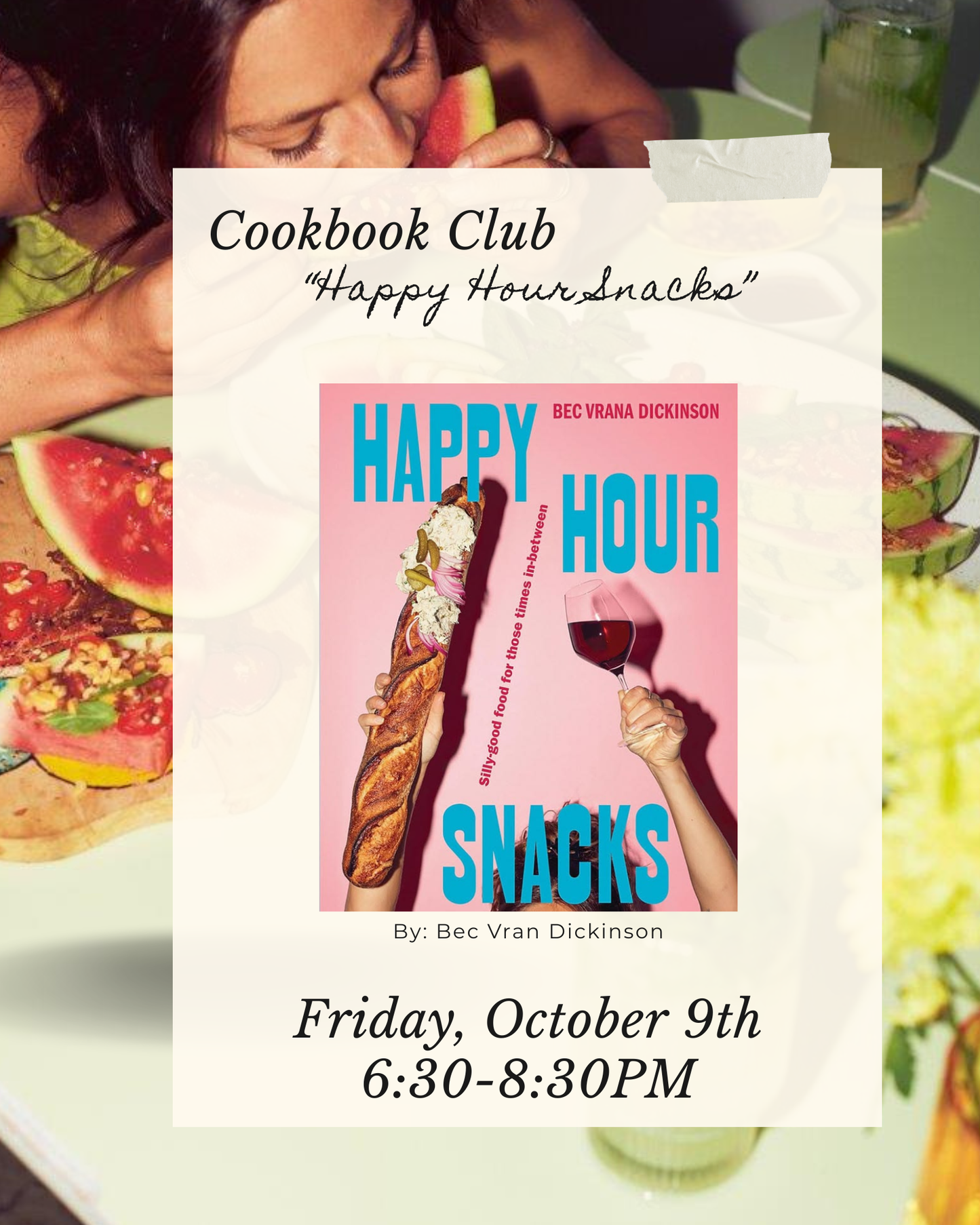Cookbook Club "Happy Hour Snacks": October 9th