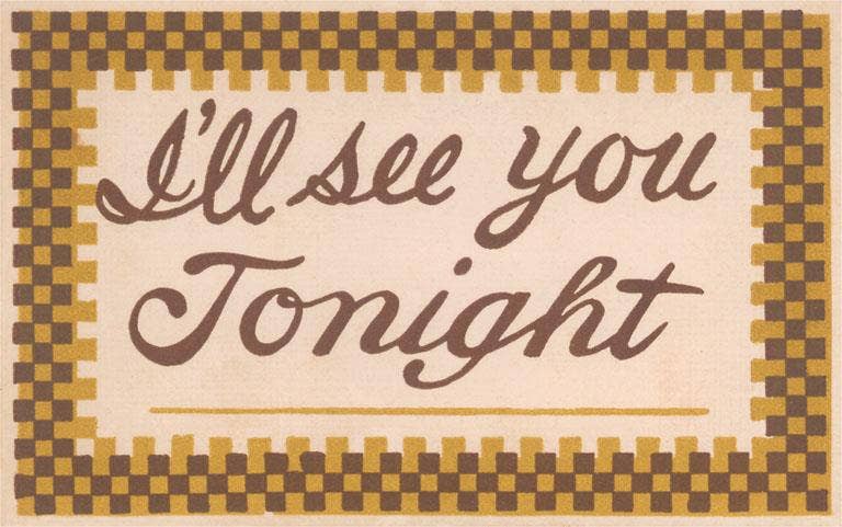 Postcard SQ-340 I'll See You Tonight