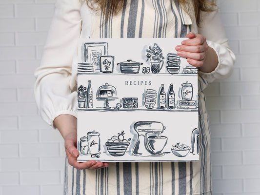 Kitchen Shelves 3-Ring Recipe Binder in Blue