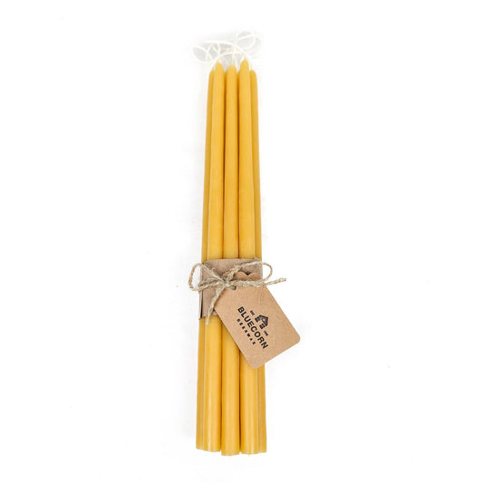 Hand-Dipped Thin Beeswax Tapers (Set of 10)