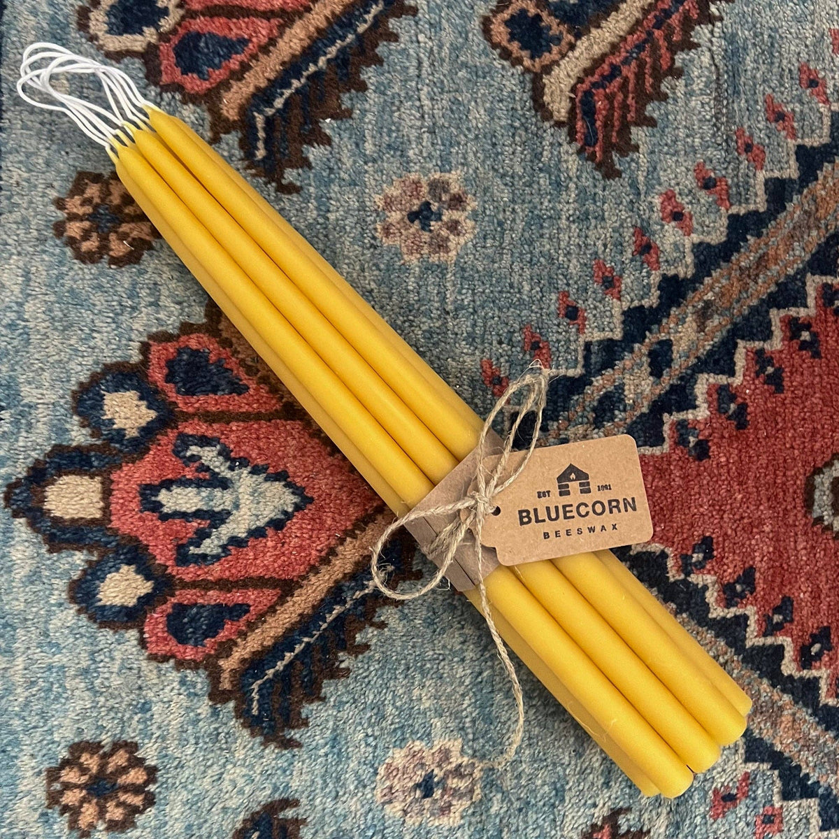 Pair of Hand-Dipped Thin Beeswax Tapers