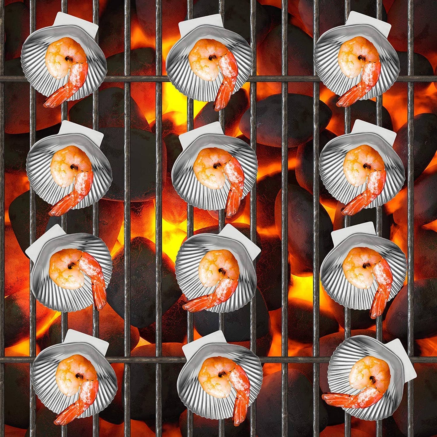 Outset Grillable Sea Shells, Set of 12, 3.25" x 3.5"